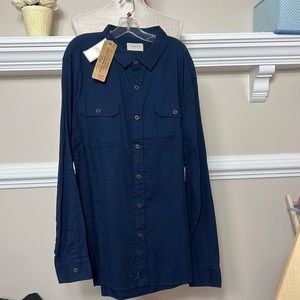 Jachs New York Long Sleeve Button Up Down Mens Shirt Blue Work NWT L XL